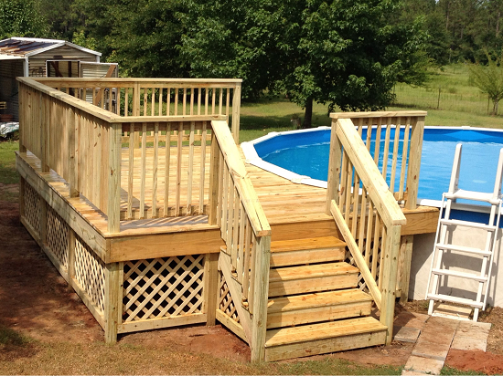 Pool with Wooden Deck