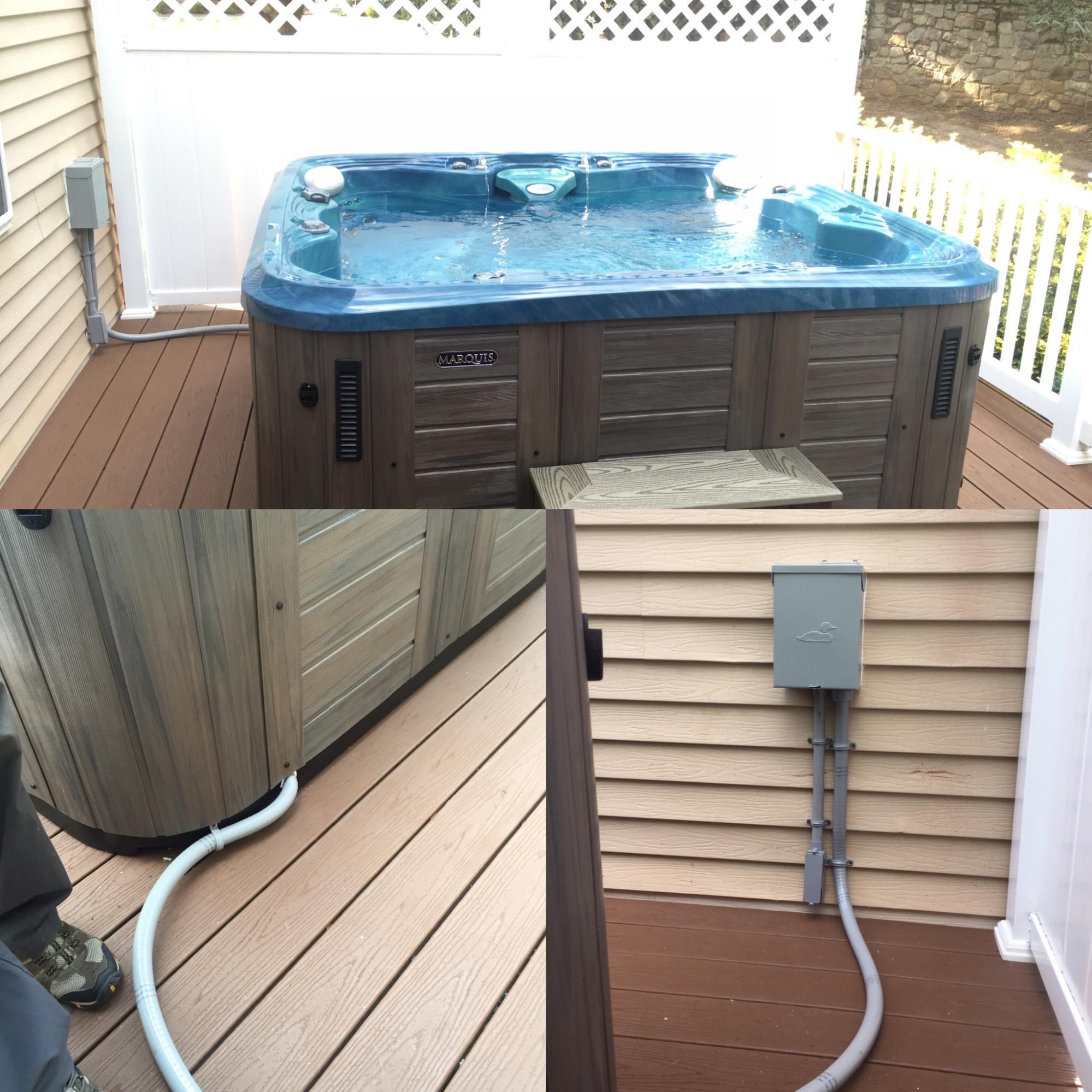 Professionally wired hot tub